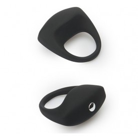 Чёрное эрекционное кольцо LIT-UP SILICONE STIMU RING 8