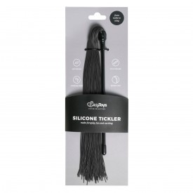 Плеть с черными силиконовыми хвостами Black Silicone Tickler - 45 см.