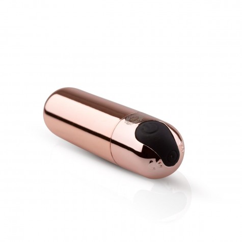 Золотистая вибропуля Rosy Gold Bullet Vibrator - 7,5 см.